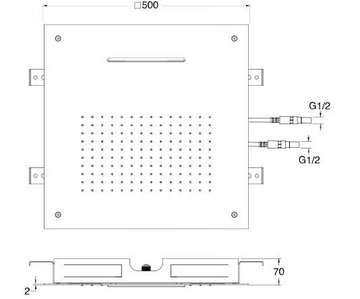 CRIPD381 - Ceiling mounted square waterfall shower by CRISTINA Rubinetterie - view 3